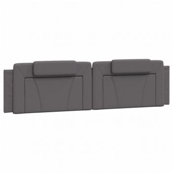 Kopfteil-Kissen Grau 200 cm Kunstleder