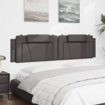 Kopfteil-Kissen Grau 200 cm Kunstleder