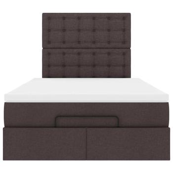 Ottoman-Bett mit Matratze Dunkelbraun 120x190 cm Stoff
