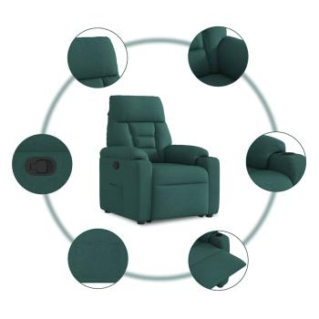 Relaxsessel mit Aufstehhilfe Dunkelgrün Stoff