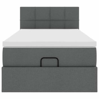 Ottoman-Bett mit Matratze Dunkelgrau 90x200 cm Stoff