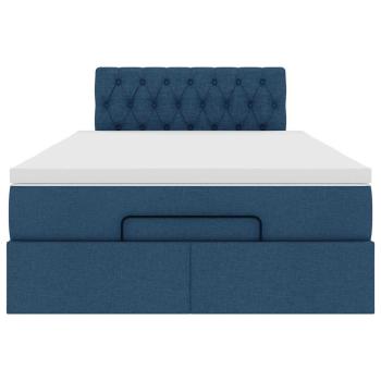 Ottoman-Bett mit Matratze Blau 120x190 cm Stoff