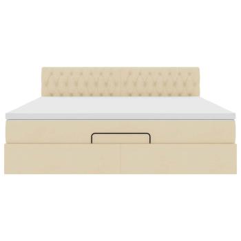 Ottoman-Bett mit Matratze Creme 180x200 cm Stoff