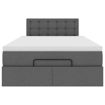 Ottoman-Bett mit Matratze Dunkelgrau 120x190 cm Stoff