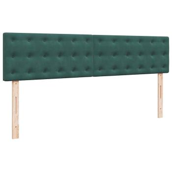 Ottoman-Bett mit Matratzen Dunkelgrün 180x200 cm Samt