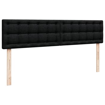 Ottoman-Bett mit Matratzen Schwarz 160x200 cm Stoff