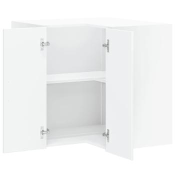 Küchen-Eckhängeschrank Porto Hochglanz-Weiß Holzwerkstoff