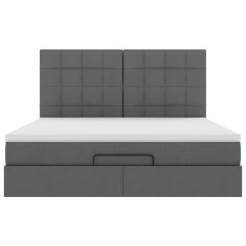 Ottoman-Bett mit Matratze Dunkelgrau 160x200 cm Stoff