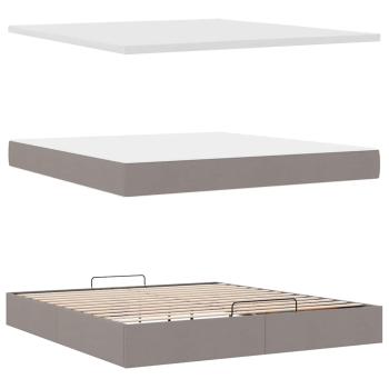 ARDEBO.de - Ottoman-Bett mit Matratze Taupe 160x200 cm Stoff