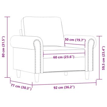 Sessel Grau 60 cm Kunstleder