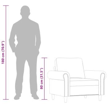 Sessel Grau 60 cm Kunstleder