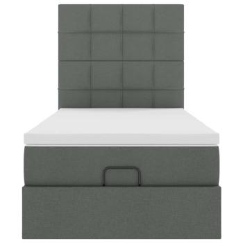 Ottoman-Bett mit Matratze Dunkelgrau 90x200 cm Stoff