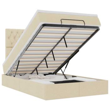 Ottoman-Bett mit Matratze Creme 120x200 cm Stoff