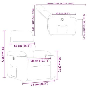 Relaxsessel Elektrisch Weinrot Stoff