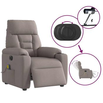 Massagesessel Elektrisch Taupe Stoff