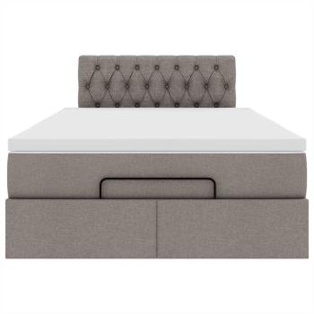 Ottoman-Bett mit Matratze Taupe 120x190 cm Stoff