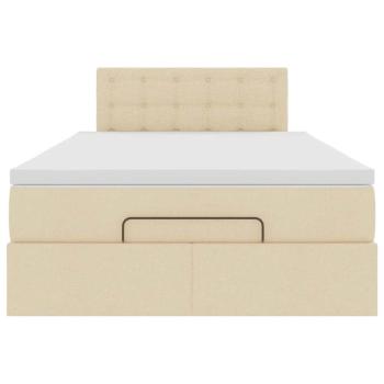ARDEBO.de - Ottoman-Bett mit Matratze Creme 120x190 cm Stoff