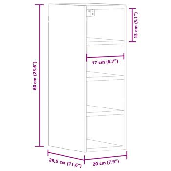 Hängeschrank Sonoma-Eiche 20x29,5x60 cm Holzwerkstoff