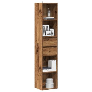 ARDEBO.de - Bücherregal Altholz-Optik 36x30x171 cm Holzwerkstoff