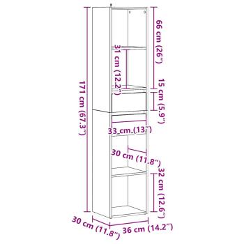 Bücherregal Altholz-Optik 36x30x171 cm Holzwerkstoff