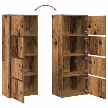 ARDEBO.de - Bücherregal Altholz-Optik 40x24x102 cm Holzwerkstoff