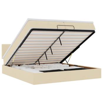 Ottoman-Bett mit Matratze Creme 200x200 cm Stoff