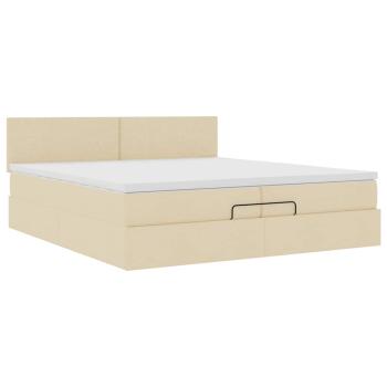 Ottoman-Bett mit Matratze Creme 200x200 cm Stoff