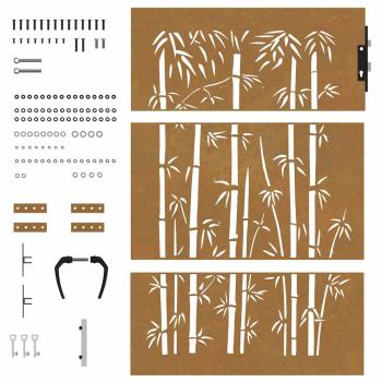 Gartentor 85x150 cm Cortenstahl Bambus-Design