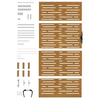 Gartentor 85x200 cm Cortenstahl Quadratisches Design