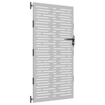 Gartentor 85x200 cm Cortenstahl Quadratisches Design