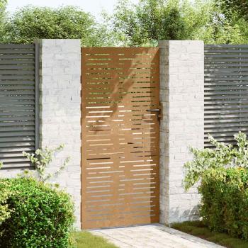 Gartentor 85x200 cm Cortenstahl Quadratisches Design