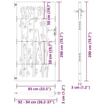 Gartentor 85x200 cm Cortenstahl Bambus-Design