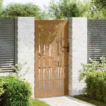 Gartentor 85x200 cm Cortenstahl Bambus-Design