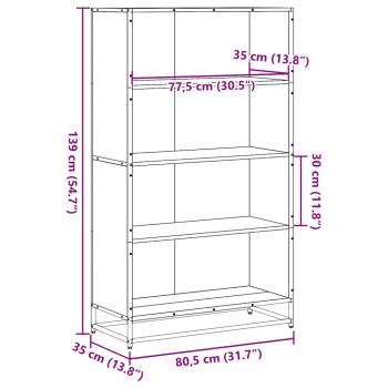 Bücherregal Sonoma-Eiche 80,5x35x139 cm Holzwerkstoff