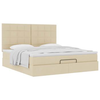 Ottoman-Bett mit Matratze Creme 180x200 cm Stoff
