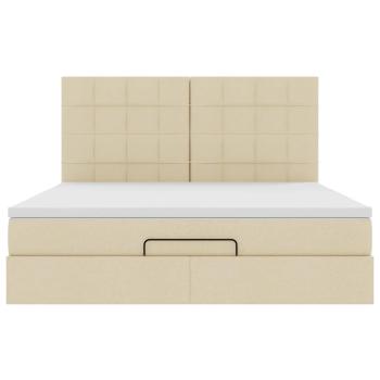 Ottoman-Bett mit Matratze Creme 180x200 cm Stoff