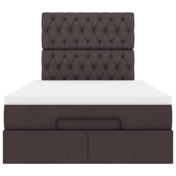 Ottoman-Bett mit Matratze Dunkelbraun 120x200 cm Stoff