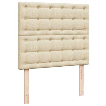 Ottoman-Bett mit Matratze Creme 120x200 cm Stoff
