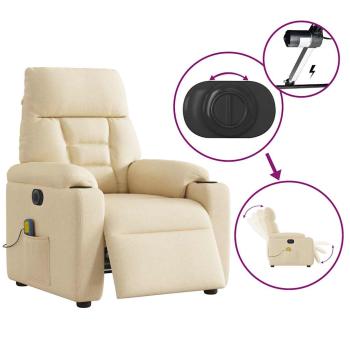 Massagesessel Elektrisch Creme Stoff
