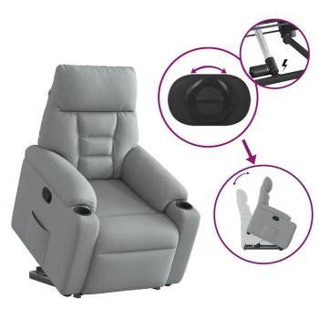 Relaxsessel mit Aufstehhilfe Hellgrau Stoff