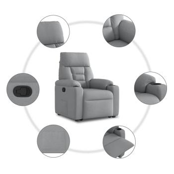 Relaxsessel mit Aufstehhilfe Hellgrau Stoff