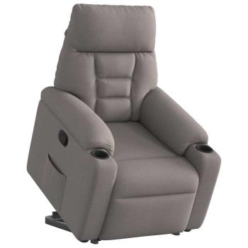 Relaxsessel mit Aufstehhilfe Taupe Stoff