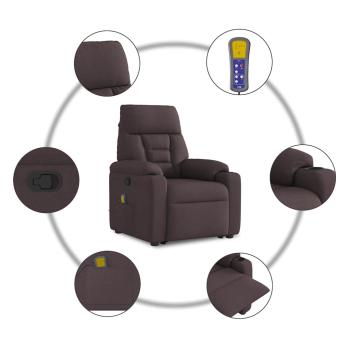 Massagesessel mit Aufstehhilfe Dunkelbraun Stoff