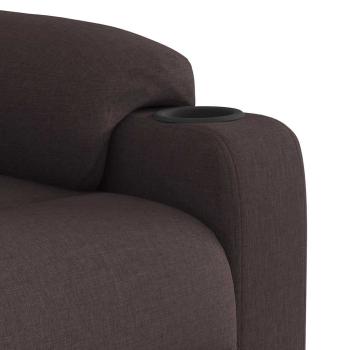 Massagesessel mit Aufstehhilfe Dunkelbraun Stoff