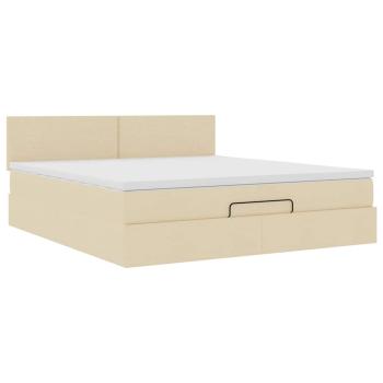 Ottoman-Bett mit Matratze Creme 180x200 cm Stoff