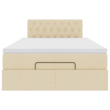 Ottoman-Bett mit Matratze Creme 120x190 cm Stoff