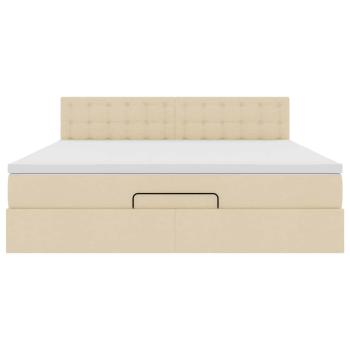 Ottoman-Bett mit Matratze Creme 180x200 cm Stoff
