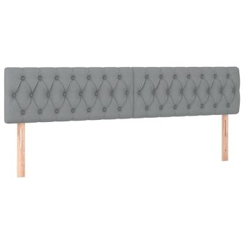 Ottoman-Bett mit Matratzen Hellgrau 180x200 cm Stoff