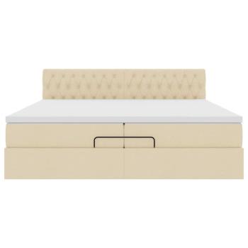 Ottoman-Bett mit Matratze Creme 200x200 cm Stoff