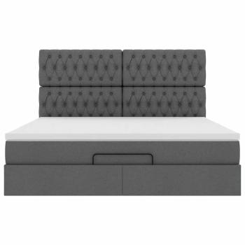Ottoman-Bett mit Matratze Dunkelgrau 180x200 cm Stoff